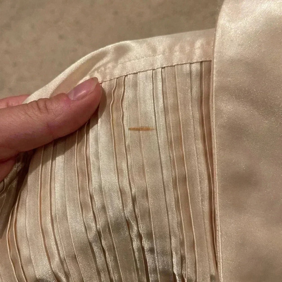 Lavon by Cheerful Corp Satin Cream 80s Bomber Jacket - Picture 12 of 14